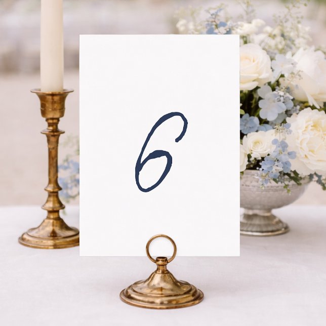 Convites Número 6 da Mesa de Casamento com Listras Francesa (Criador carregado)