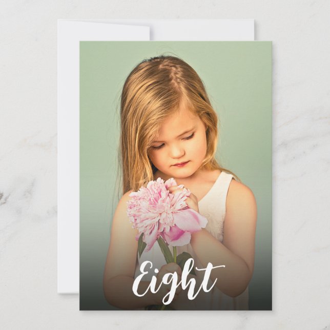 Convites Número Aniversário Meninas Número Sobreposição Fot (Frente)