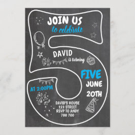 Convites Número Azul do Quadro de Referência do 5