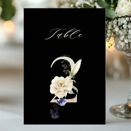 Convites Número Botânico Floral 5x7 Número 2, Número de Mes