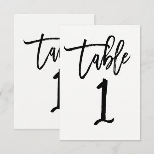 Convites Número da Mesa 1 em Tipo Preto Letra de Forma Mode