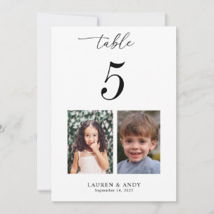 Convites Número da Mesa 5x7 Fotos da Infância Casamento Nº