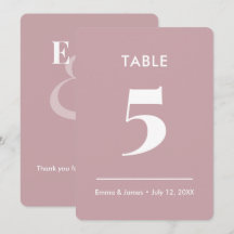 Número da Mesa Casamento Ampersand Malva |