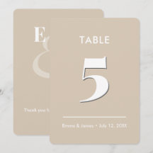 Número da Mesa Casamento Champanhe Ampersand