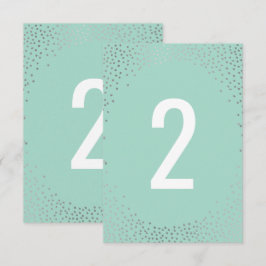 Convites NÚMERO DA MESA confete mini rústico prata menta