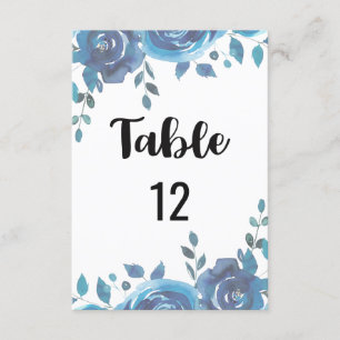 Convites Número da Mesa de Casamento Algo Azul Gráfico de A