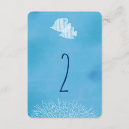 Convites Número da mesa de casamento aquarela de peixes tro