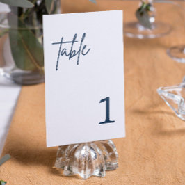 Convites Número da mesa de casamento azul marinho