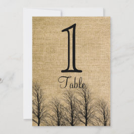 Convites Número da Mesa de Casamento Burlap e Birch Posh