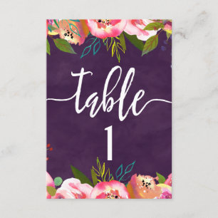 Convites Número da Mesa de Casamento Chic Blooming Gráfico