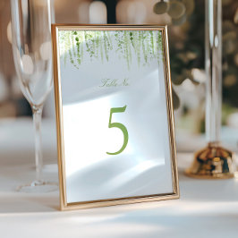 Convites Número da Mesa de Casamento com Folhagem em Cascat