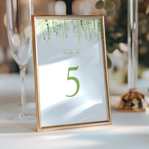 Convites Número da Mesa de Casamento com Folhagem em Cascat