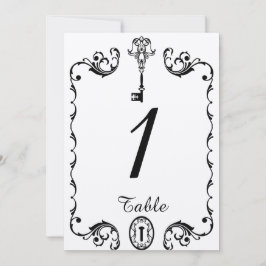 Convites Número da Mesa de Casamento com Tecla Preto e Bran