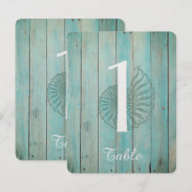 Número da Mesa de Casamento Concha Azul do Mar na 