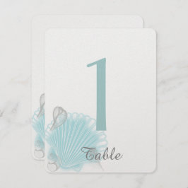 Convites Número da Mesa de Casamento da Praia Concha Azul d