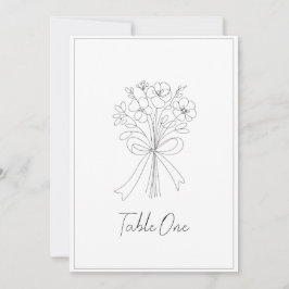Convites número da mesa de casamento de arcos desenhados e
