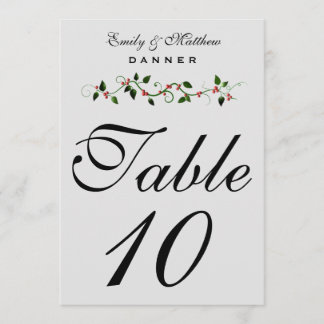 Convites Número da Mesa de Casamento de Férias de Dezembro
