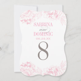 Convites Número da Mesa de Casamento de Penas Florais Elega
