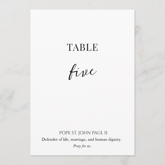 Convites Número da Mesa de Casamento de Santo Católico (Frente)