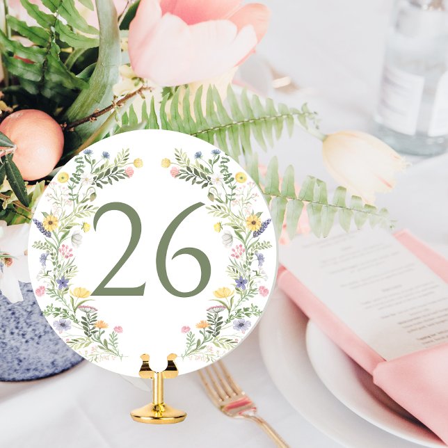 Convites Número da Mesa de Casamento de Verão da Flor Rústi (Criador carregado)