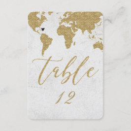 Convites Número da Mesa de Casamento Destino Mapa Mundial D