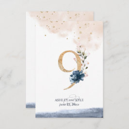 Convites Número da mesa de casamento em azul-marinho, rosa 