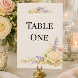 Convites Número da Mesa de Casamento em Campo de Flores Sil