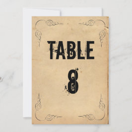 Convites Número da Mesa de Casamento em Papel Marrom Grunge