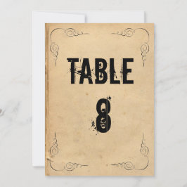 Convites Número da Mesa de Casamento em Papel Marrom Grunge