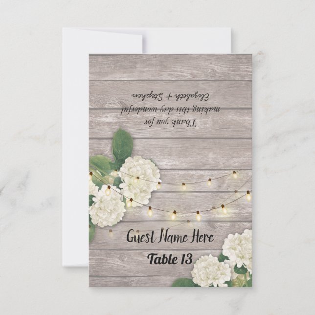 Convites Número da Mesa de Casamento Escort Hydrangea Madei (Frente)