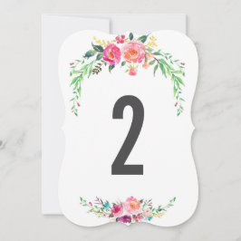 Convites número da mesa de casamento FLORAL BOHÊMIA