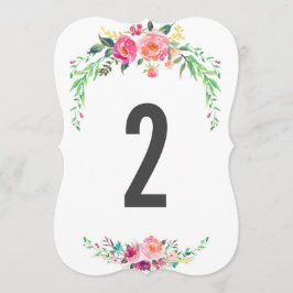 Convites número da mesa de casamento FLORAL BOHÊMIA