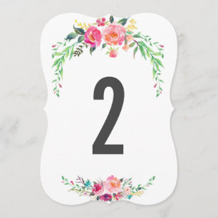 Convites número da mesa de casamento FLORAL BOHÊMIA