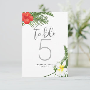 Convites Número da Mesa de Casamento Floral Tropical ID475