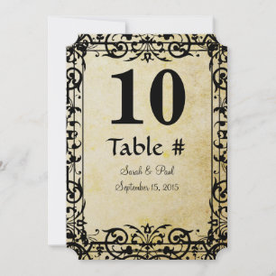 Convites Número da Mesa de Casamento Floral Vintage Damask