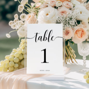 Convites Número da Mesa de Casamento Minimalista Moderno de
