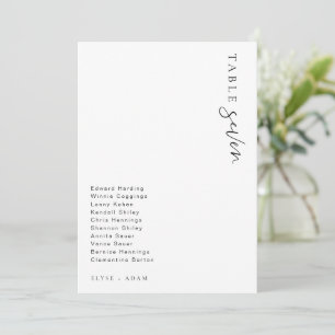Convites Número da Mesa de Casamento Minimalista Moderno Es