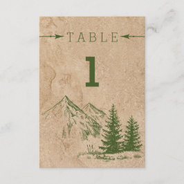 Convites Número da Mesa de Casamento na Montanha Rústica Cé