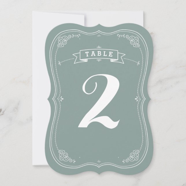 Convites Número da Mesa de Casamento Rolo Antigo (Frente)