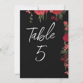 Convites Número da Mesa de Casamento Romântico Elegante