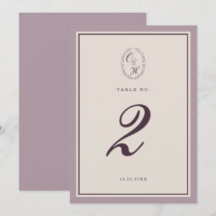 Convites Número da Mesa de Casamento Roxo Claro