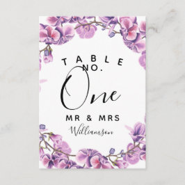 Convites número da mesa de casamento roxo festa/casamento