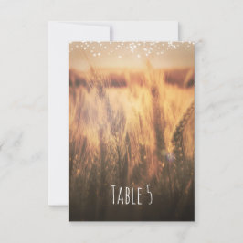 Convites Número da Mesa de Casamento Rústico Campo de Trigo