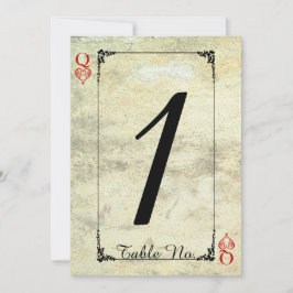 Convites Número da Mesa do Casamento da Rainha de Copas