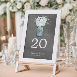 Convites Número da Mesa em Quadro de Giz | Hydrangeas em Ja