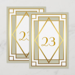 Convites Número da Mesa,Gatsby, elegante,chique,branco cinz