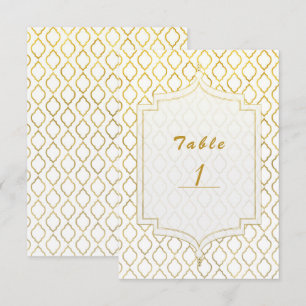 Convites Número da Mesa Glam Marroquino Árabe Dourado e Bra