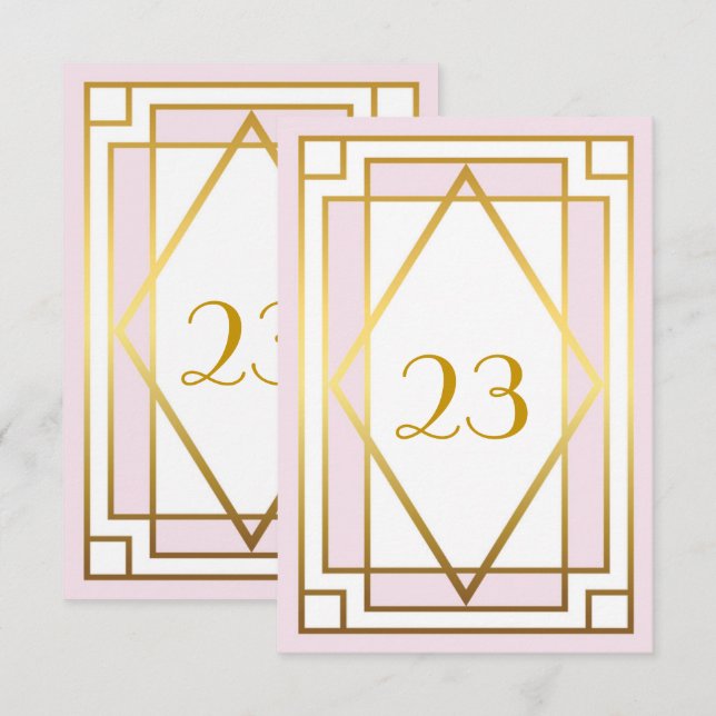 Convites Número da Mesa, Grande Gatsby, elegante, chique, r (Frente/Verso)