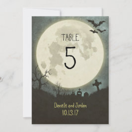 Convites Número da Mesa para um casamento de Halloween