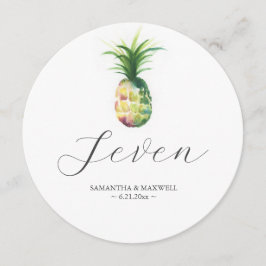 Convites Número da Mesa Redonda de Casamentos de Abacaxi